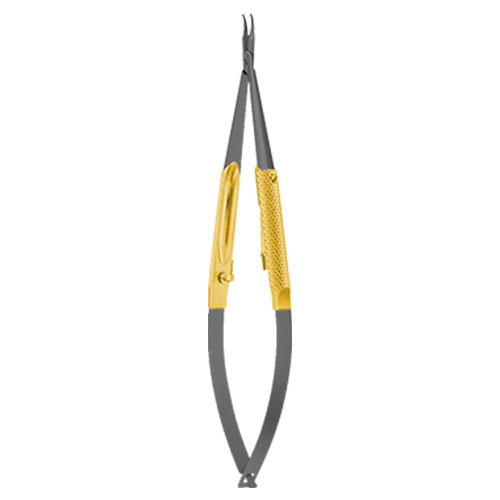 Barraquer Micro Needle Holder with ratch (Gold & Black Coated)