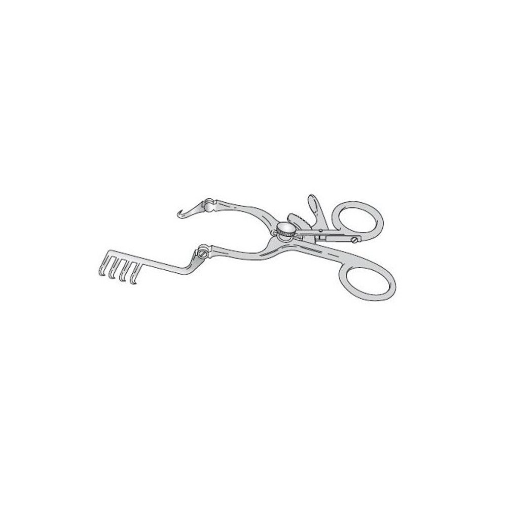 Cone laminectomy retractor, hinged arms