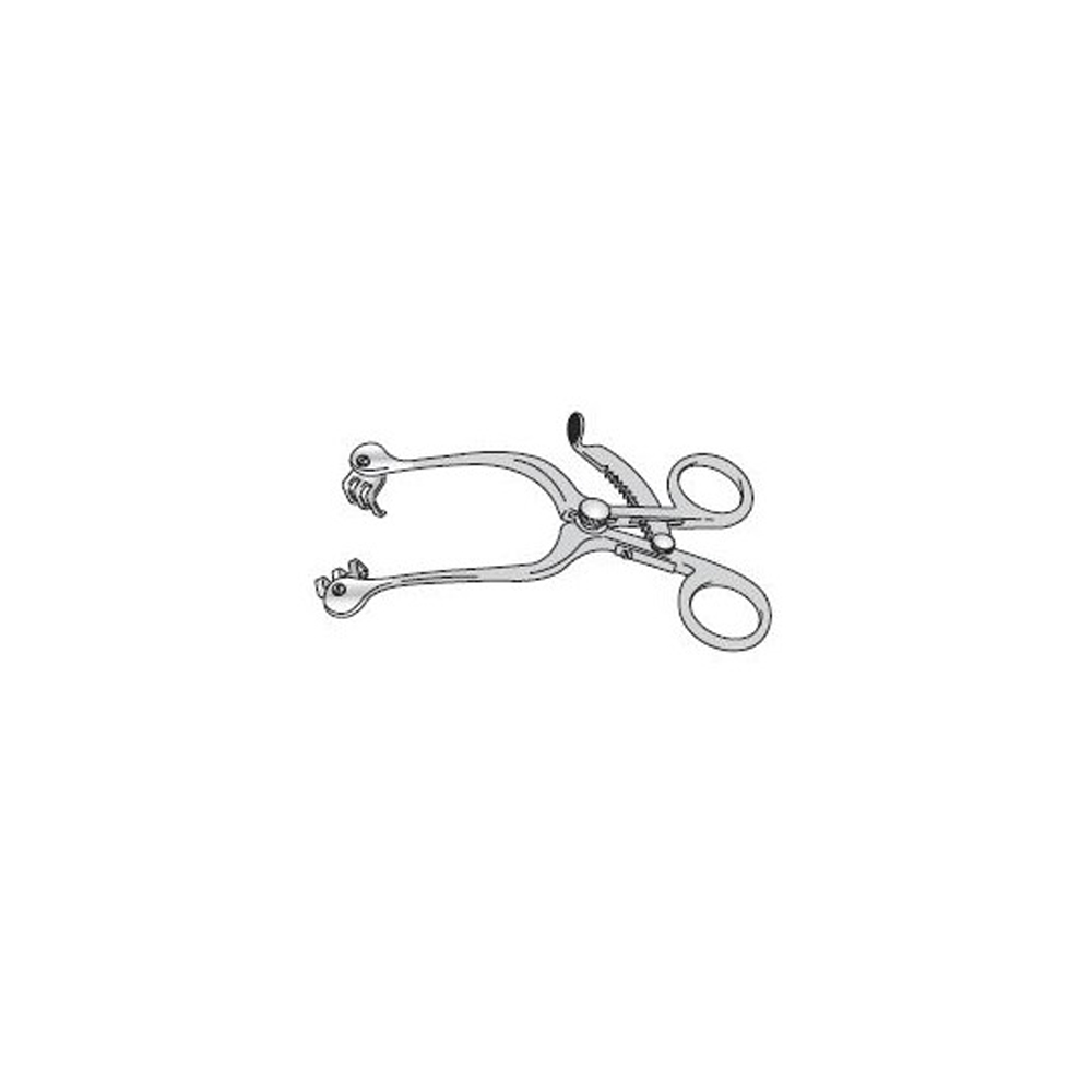 Schnitker scalp retractor, curved, self retaining, blunt swivel blades Product Code: SC-NEU/026