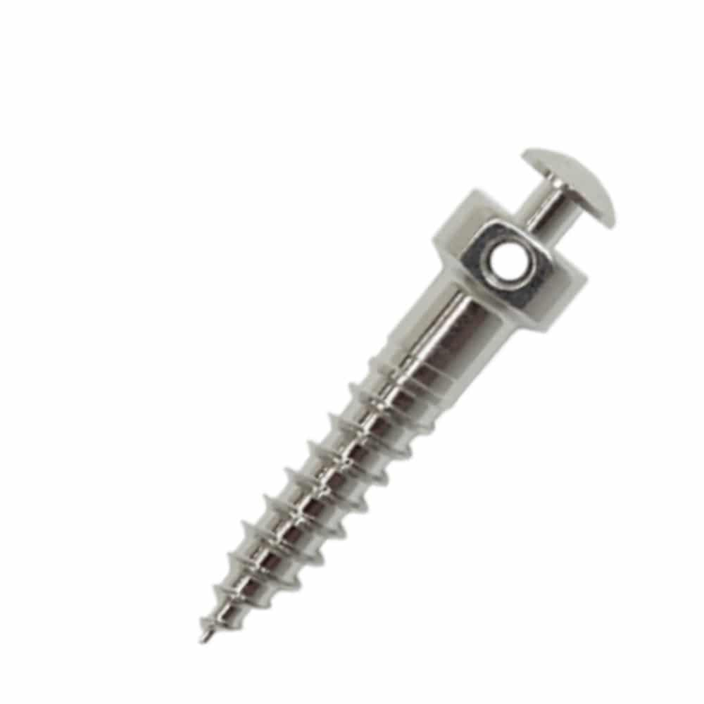 Mini-screw with round slot (for chains & elastics)